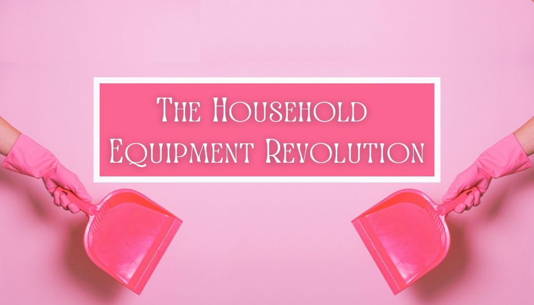 pink background. title. pink glove hands holding dustpans.