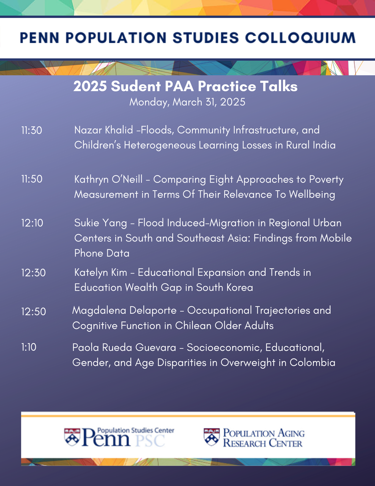 Talk Schedule