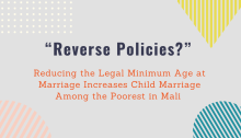 “Reverse Policies?” Reducing the Legal Minimum Age at Marriage Increases Child Marriage Among the Poorest in Mali