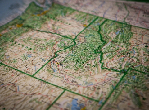 Map of US state lines