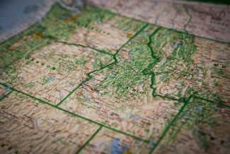 Map of US state lines